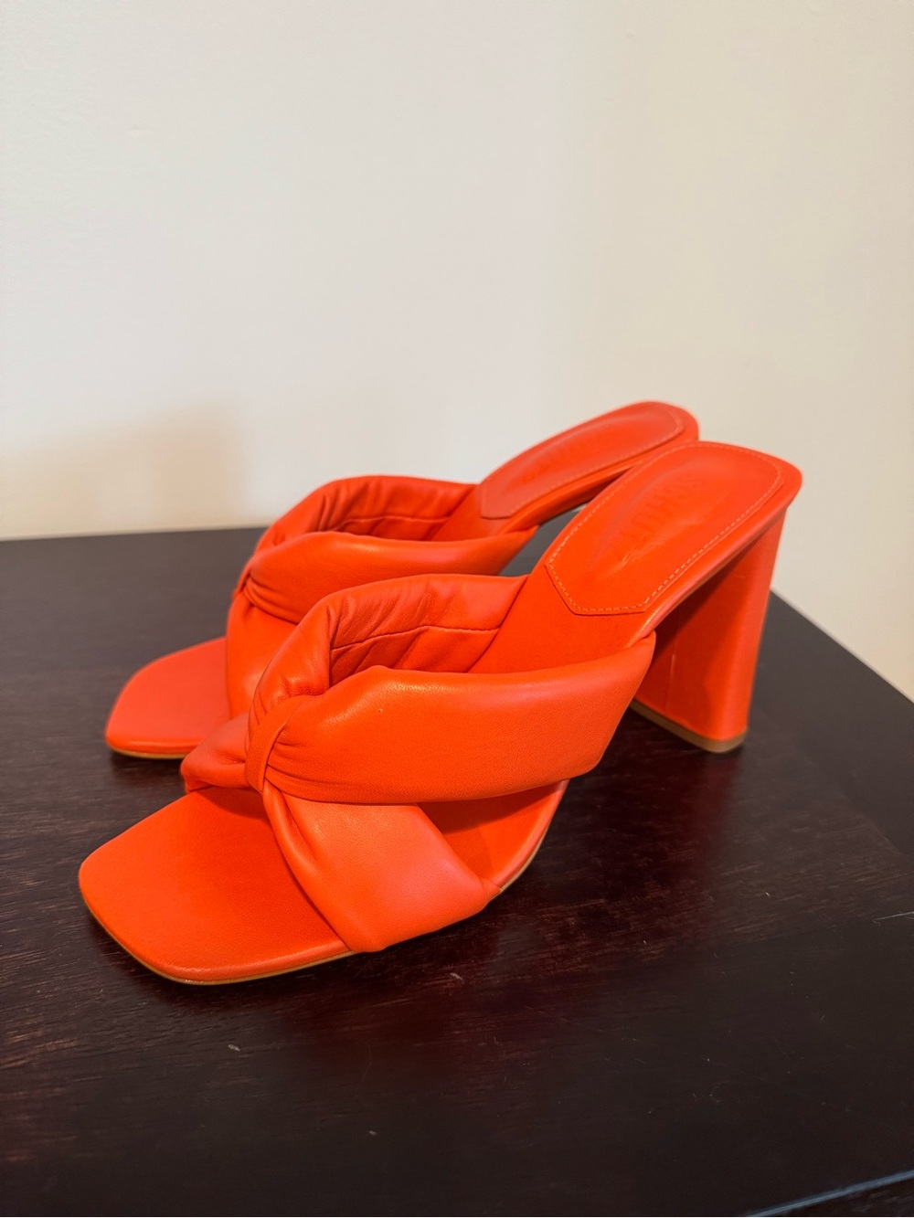 SCHUTZ Orange Fairy Block Heel Sandals